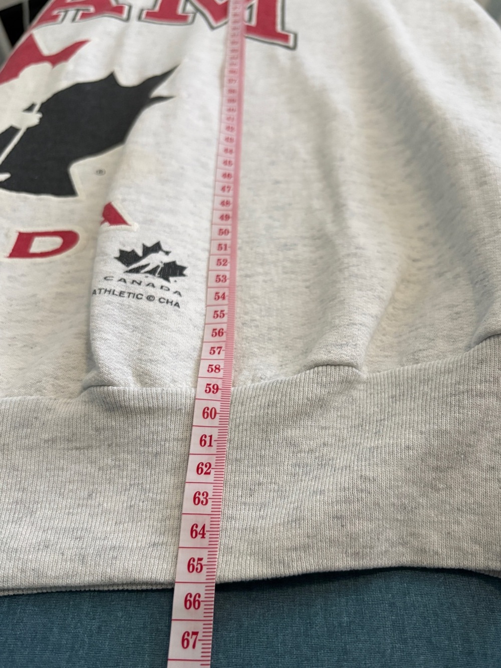 Vintage 90s Bulletin Athletic Team Canada Hockey Crewneck Sweatshirt Large Grey - Picture 7 of 13